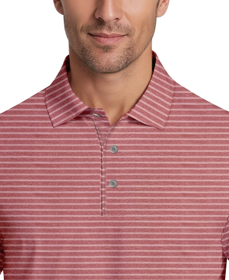 Pga Tour Men's Heathered Stripe Golf Polo Shirt