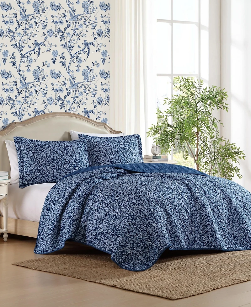 Laura Ashley Elaina Cotton 3-Pc. Quilt Set