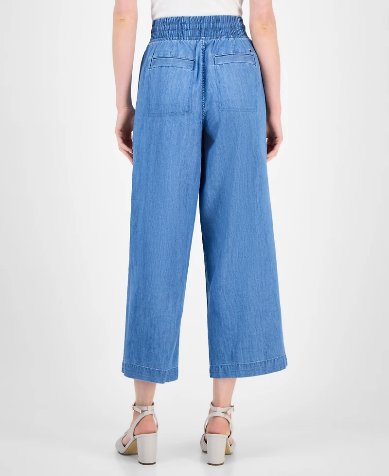 Tommy Hilfiger Women's Chambray Drawstring-Waist Pants