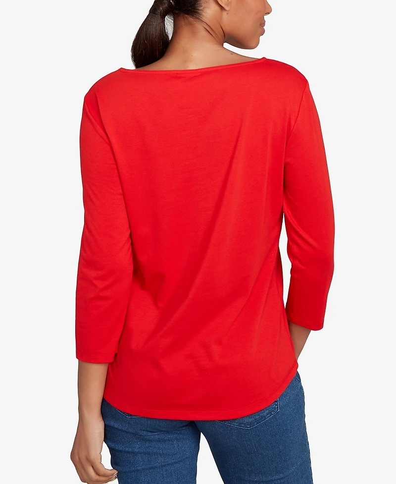 Ruby Rd. Petite Happy Howlidays Knit Top