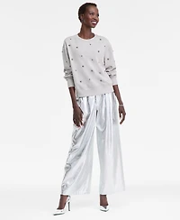 I.n.c. International Concepts Women's Studded French Terry Sweatshirt, Macy's Exclusive