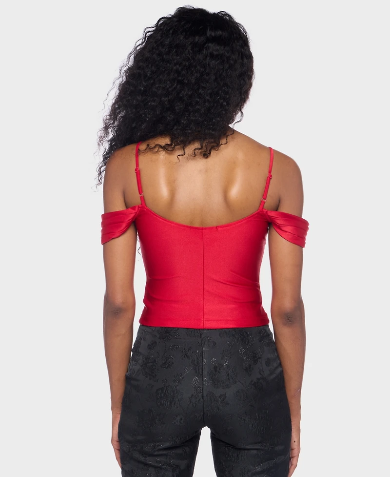 Alex & Sophia Women's Spaghetti Strap Off-The-Shoulder Top