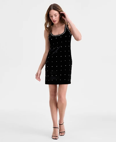 On 34th Women's Embellished Stretch Velvet Mini Dress, Macy's Exclusive