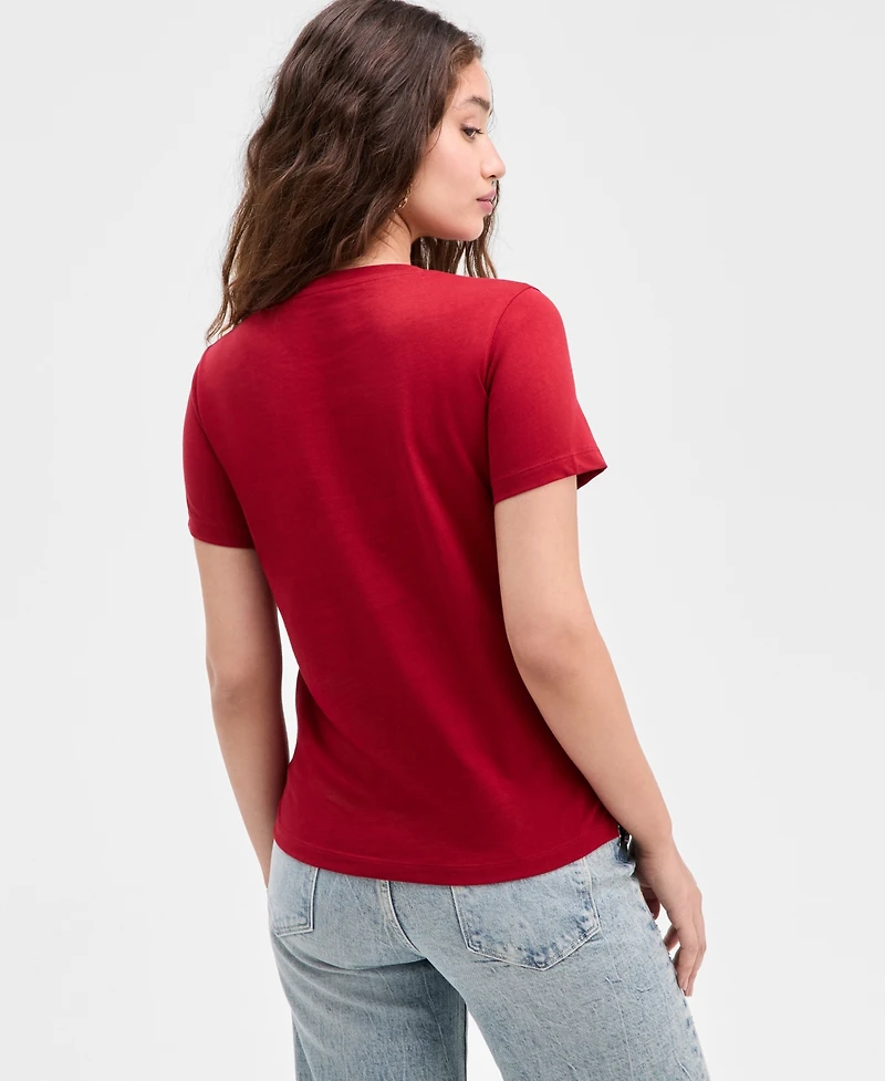 Guess Women's Embellished Triangle Short Sleeve T-Shirt