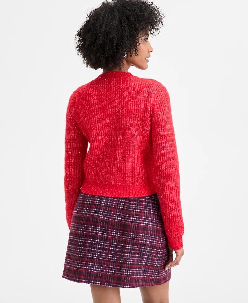 On 34th Women's Lurex Rhinestone-Button Cardigan, Macy's Exclusive