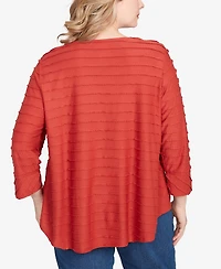 Ruby Rd. Plus Scalloped Jacquard Knit Top