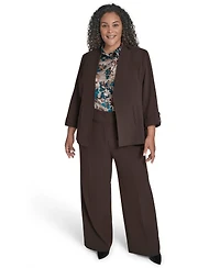Calvin Klein Plus Notch-Lapel 3/4-Sleeve Jacket