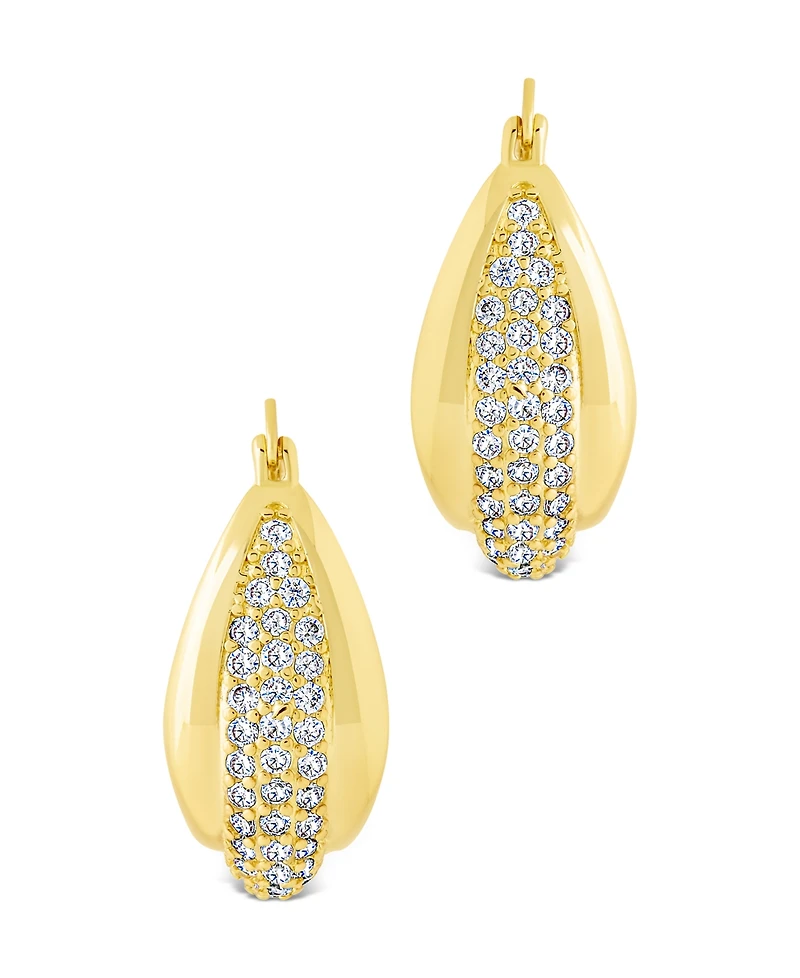 Sterling Forever Philina Cubic Zirconia Hoop Earrings