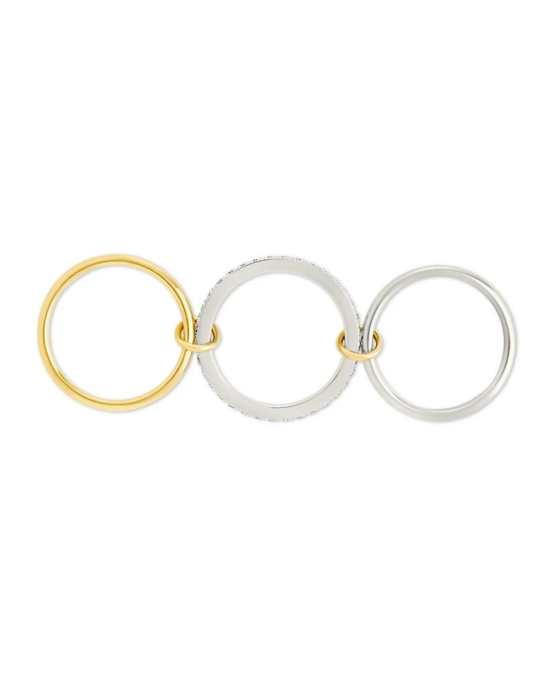 Sterling Forever Edda Linked Stacking Ring Set