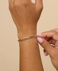 Sterling Forever Sterling Silver Hallie Cubic Zirconia Paperclip Chain Bracelet