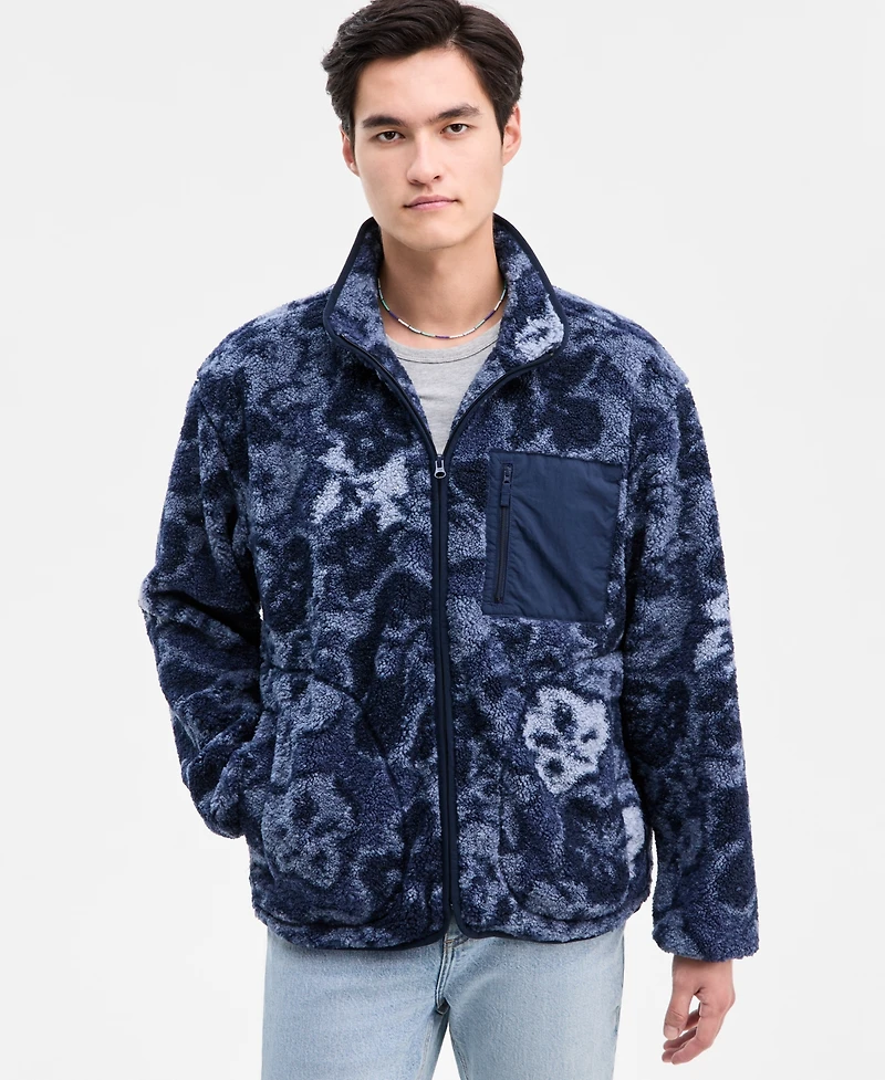 Sun + Stone Men's Creed Faux Sherpa Jacket, Macy's Exclusive
