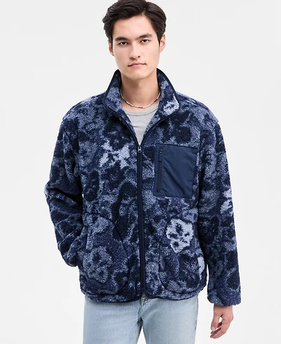 Sun + Stone Men's Creed Faux Sherpa Jacket, Macy's Exclusive