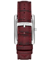Michael Kors Women's Essex Three-Hand Red Leather Watch, 26x36mm