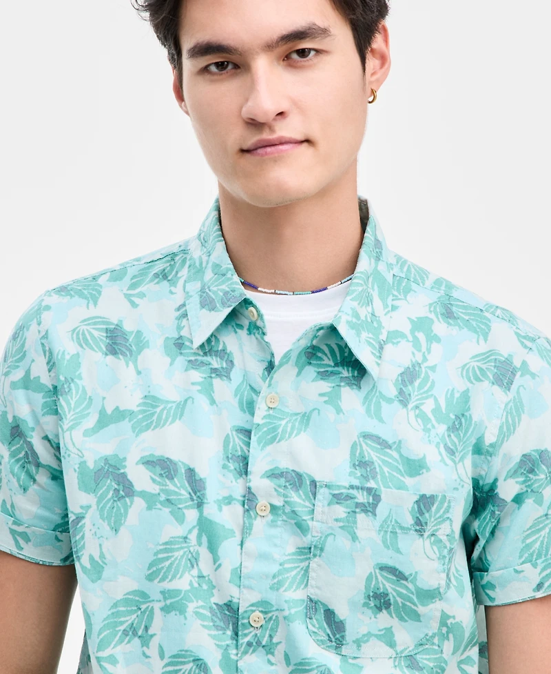 Sun + Stone Men's Forest Leaf Short-Sleeve Button-Up Shirt, Macy's Exclusive