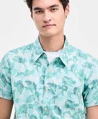 Sun + Stone Men's Forest Leaf Short-Sleeve Button-Up Shirt, Macy's Exclusive