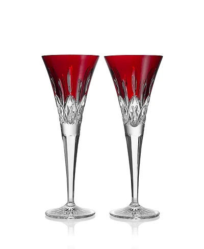 Waterford Lismore Red Toasting Flute, Set of 2