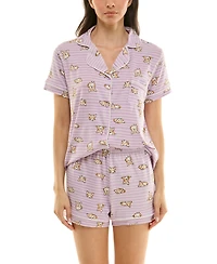 Derek Heart Women's Printed Top and Shorts Set