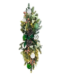 Puleo 28" Pre-Lit Adorned Banister Swag
