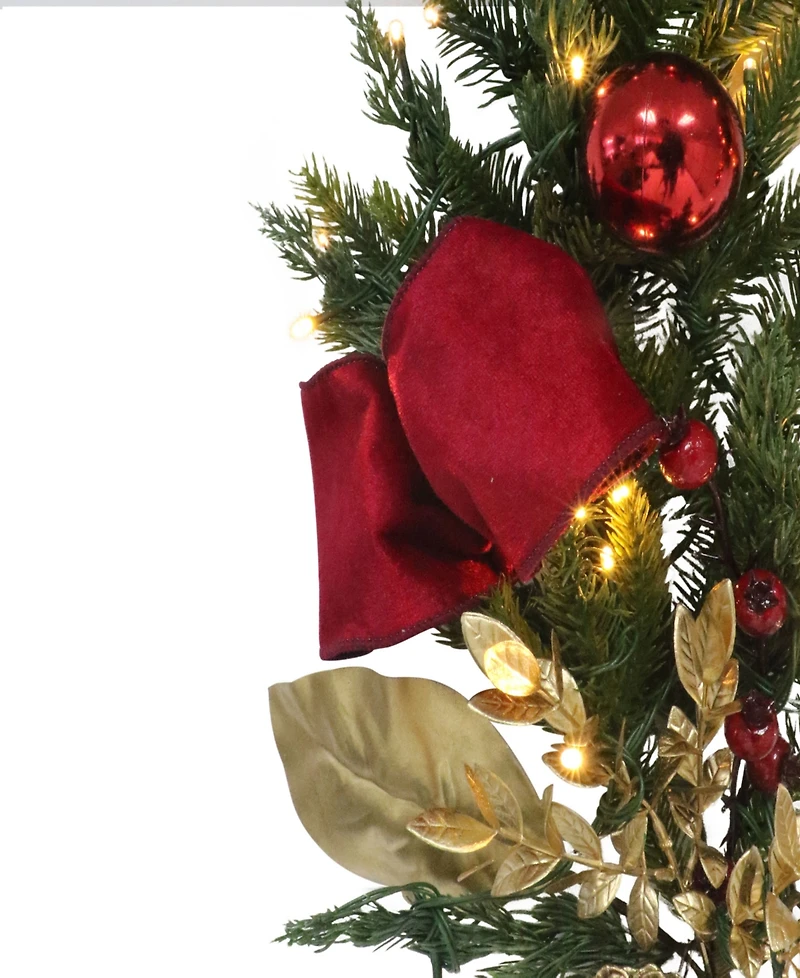 Puleo 10" Pre-Lit Battery-Operated Adorned Garland