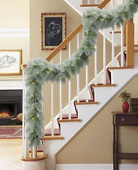 Puleo 9' x 10" Pre-Lit Flocked Garland
