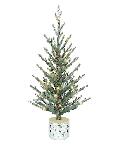 Puleo 2' Pre-Lit Artificial Potted Arctic Fir Tree