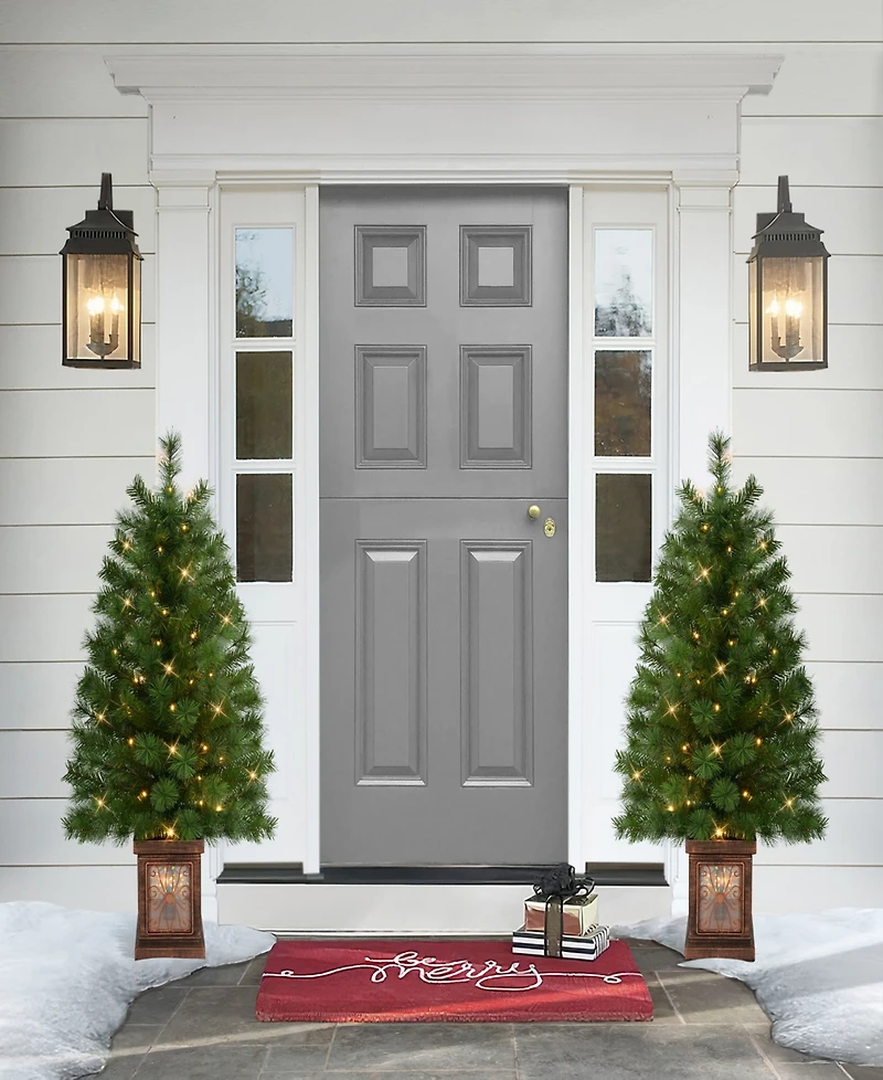 Puleo 3.5' Artificial Pre-Lit Potted Christmas Tree