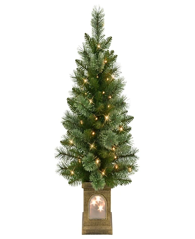 Puleo 3.5' Artificial Pre-Lit Potted Christmas Tree
