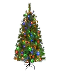 Puleo 4.5' Pre-Lit Artificial Colorado Pine Christmas Tree with Dual Function Led Lights