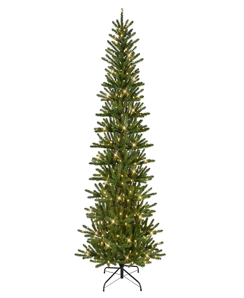 Puleo 7.5' Pre-Lit Artificial Slim Mountain View Spruce Tree