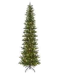 Puleo 7.5' Pre-Lit Artificial Slim Mountain View Spruce Tree