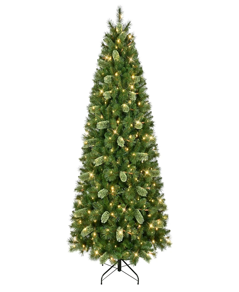 Puleo 7.5' Pre-Lit Artificial Slim Teton Pine Tree with Led Lights