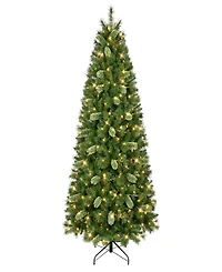 Puleo 7.5' Pre-Lit Artificial Slim Teton Pine Tree with Led Lights