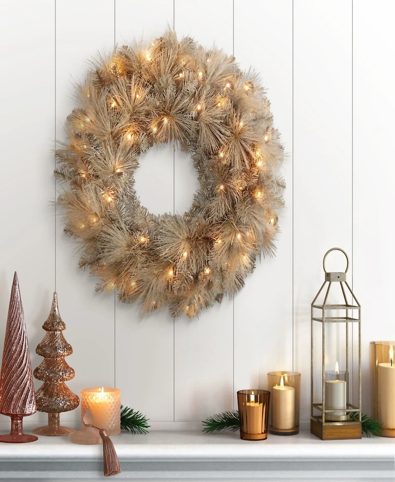 Puleo 24" Pre-Lit Battery-Operated Wreath