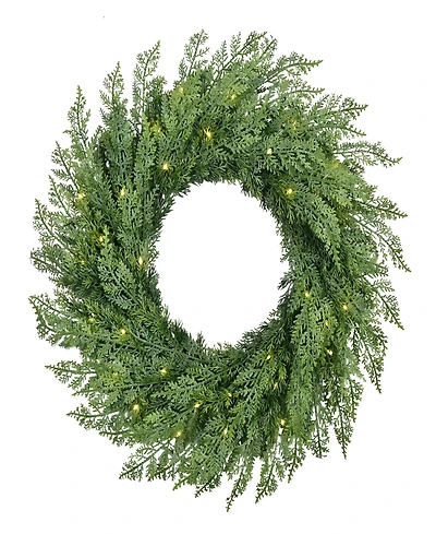Puleo 24" Pre-Lit Artificial Flocked Wreath