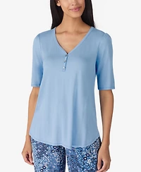 Ellen Tracy Women's 2-Piece V-Neck Top and Pants Pajama Set