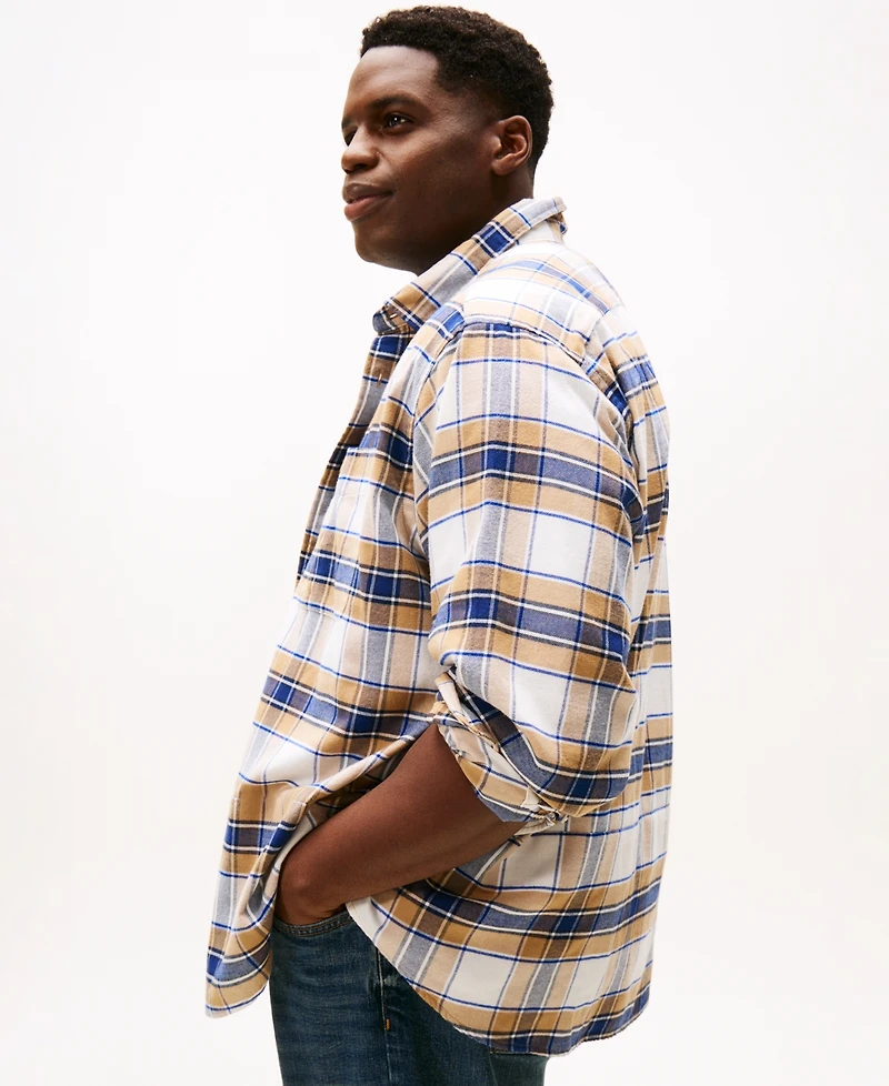 Tommy Hilfiger Men's Big and Tall Tartan Check Regular Fit Shirt