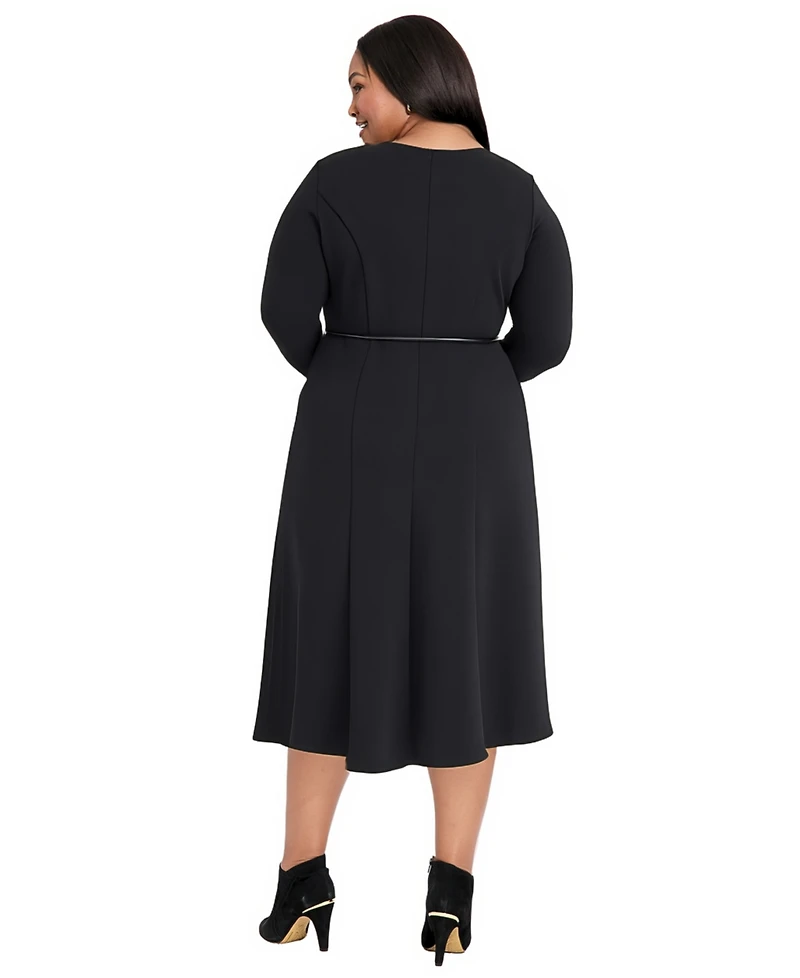 Maggy London Plus Belted Midi Dress