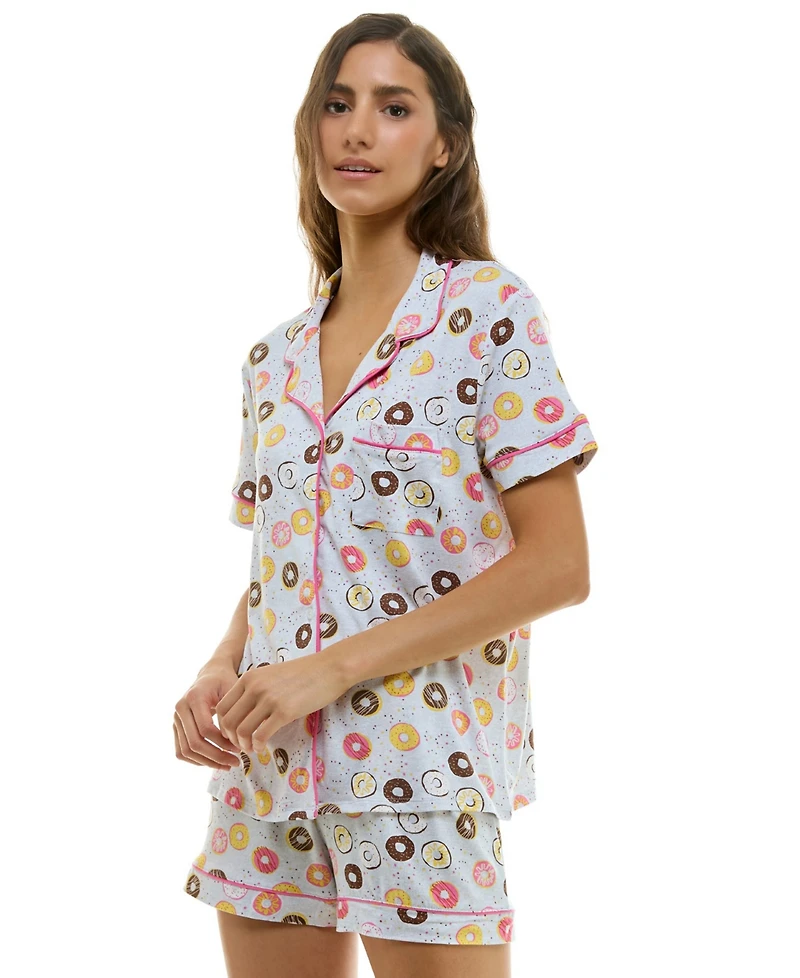 Derek Heart Women's Printed Top and Shorts Set