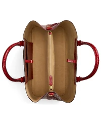 Lauren Ralph Lauren Marcy Large Embossed Leather Satchel Bag