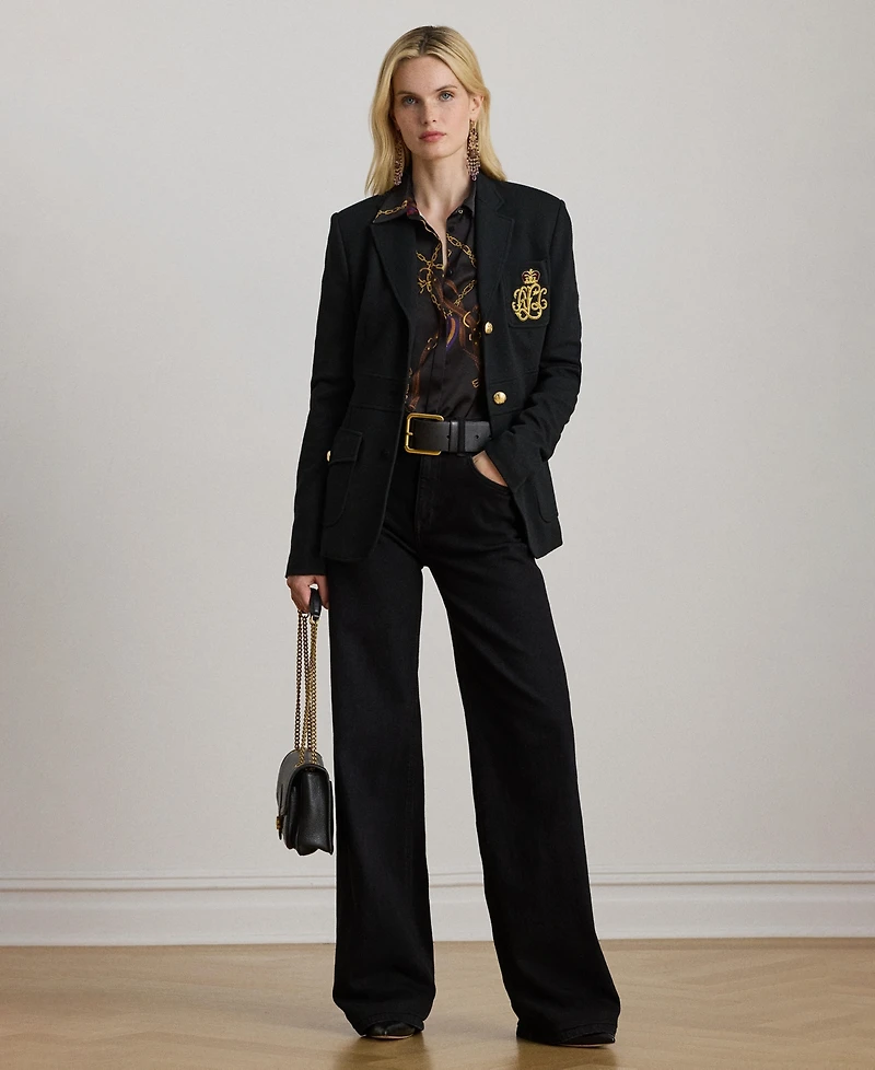 Lauren Ralph Lauren Women's Classic Fit Belting-Print Satin Shirt