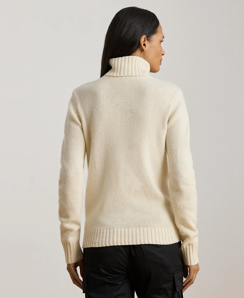 Lauren Ralph Lauren Women's Logo Detail Turtle Neck Sweater