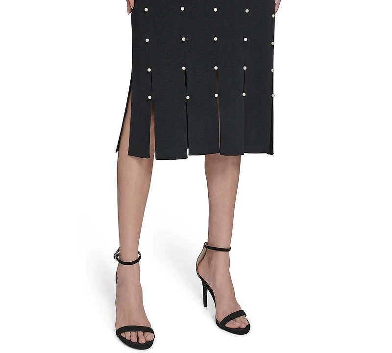 Vince Camuto Petite Sweater Slit Hem Midi Dress