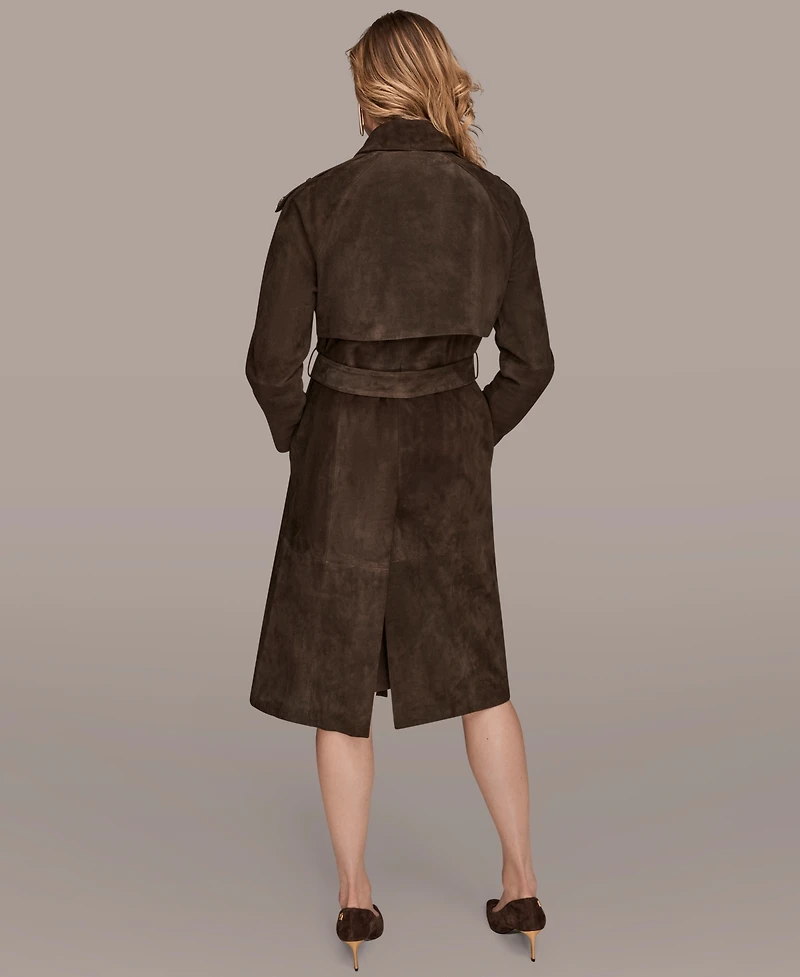 Donna Karan New York Women's Double Breasted Belted Trench Coat