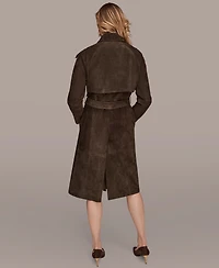 Donna Karan New York Women's Double Breasted Belted Trench Coat