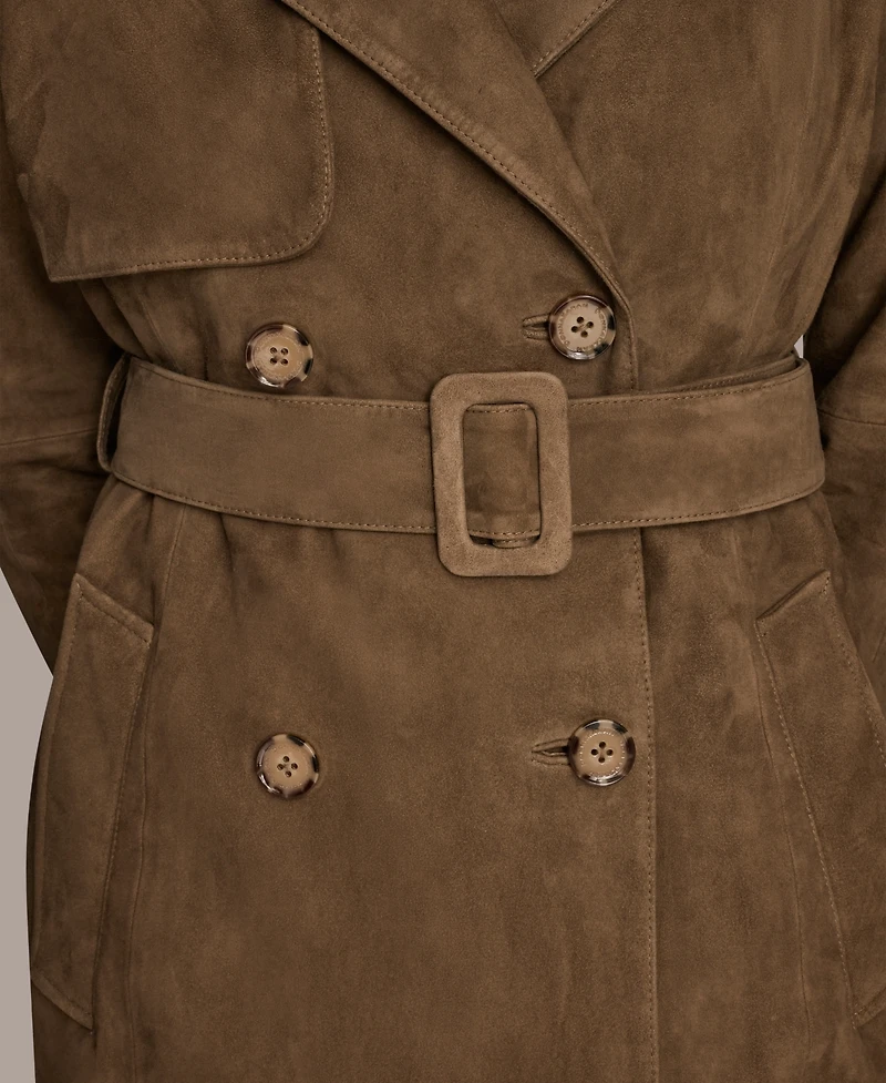 Donna Karan New York Women's Double Breasted Belted Trench Coat