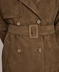 Donna Karan New York Women's Double Breasted Belted Trench Coat