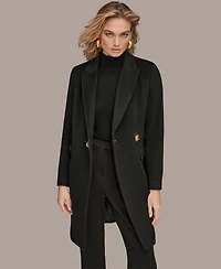 Donna Karan New York Women's Buttoned Notch Collared Coat
