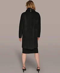 Donna Karan New York Women's Snap Button Scarf Coat