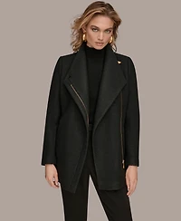 Donna Karan New York Women's Wing Collar Belted Coat