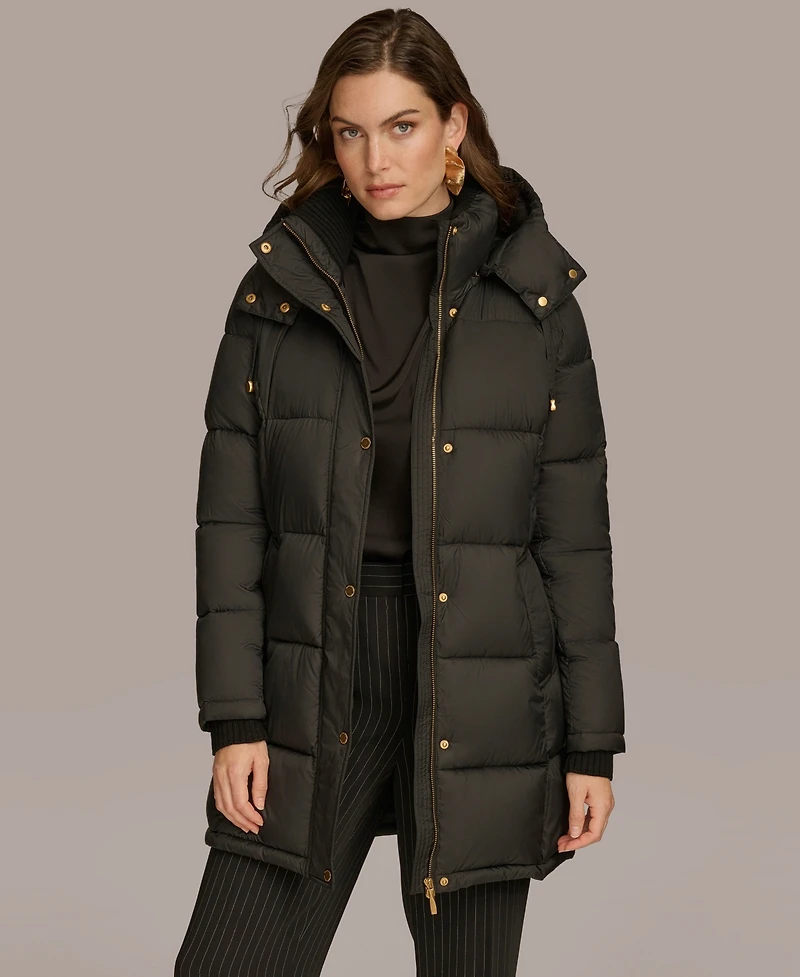 Donna Karan New York Women's Hooded Puffer Coat